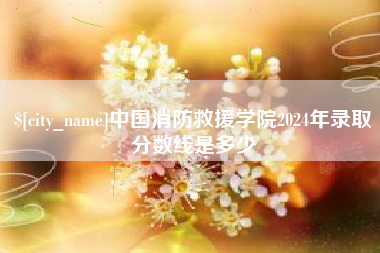宁夏中国消防救援学院2024年录取分数线是多少