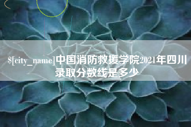 宁夏中国消防救援学院2021年四川录取分数线是多少