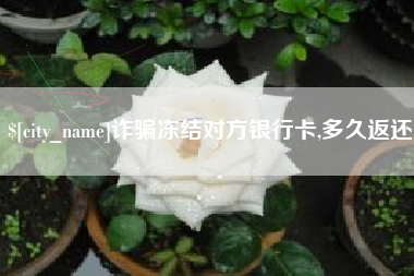 宁夏诈骗冻结对方银行卡,多久返还