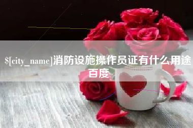 宁夏消防设施操作员证有什么用途百度