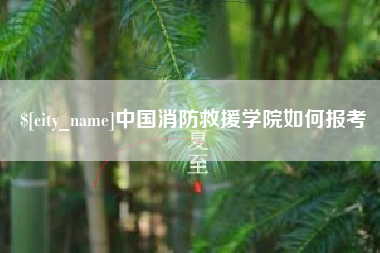 宁夏中国消防救援学院如何报考