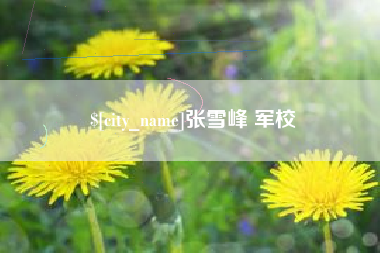 宁夏张雪峰 军校