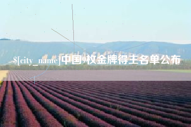 宁夏中国9枚金牌得主名单公布