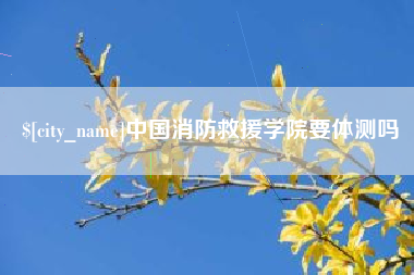 宁夏中国消防救援学院要体测吗