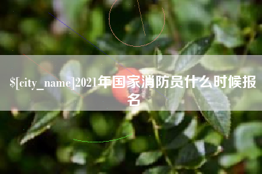 宁夏2021年国家消防员什么时候报名