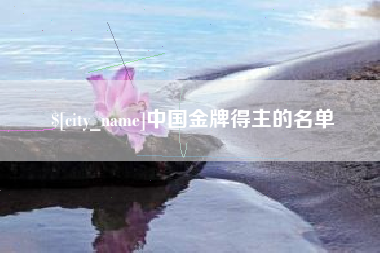 宁夏中国金牌得主的名单