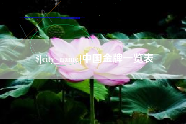 宁夏中国金牌一览表