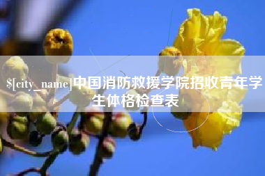 宁夏中国消防救援学院招收青年学生体格检查表